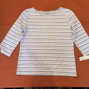 NWT Croft & Barrow Striped 3/4 Sleeve Shirt